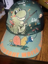 Toddler/Youth Fishing Dinosaur Hat Adjustable Back Green/Black