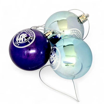 Manchester City FC Tree Baubles Official Licensed- XMAS Soccer Fans Gift