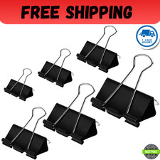 Binder Clips Paper Clamps Assorted Sizes 100 Count Black , X Large, Large, Medi