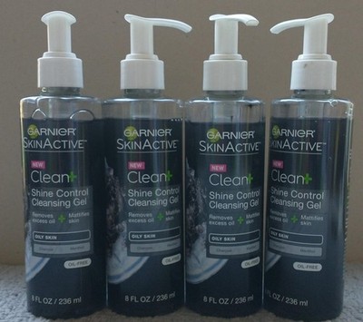 4 Garnier Skin Active Shine Control Cleansing Gel for Oily Skin 8 oz Damaged Cap