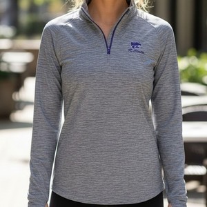 Colosseum K-State Wildcats Mens XL Grey Space Dye Quarter Zip Pullover Shirt