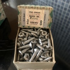 vintage NETTLEFOLDS GKN Woodscrews Stainless Steel Crome Nickel Brass Chandlers
