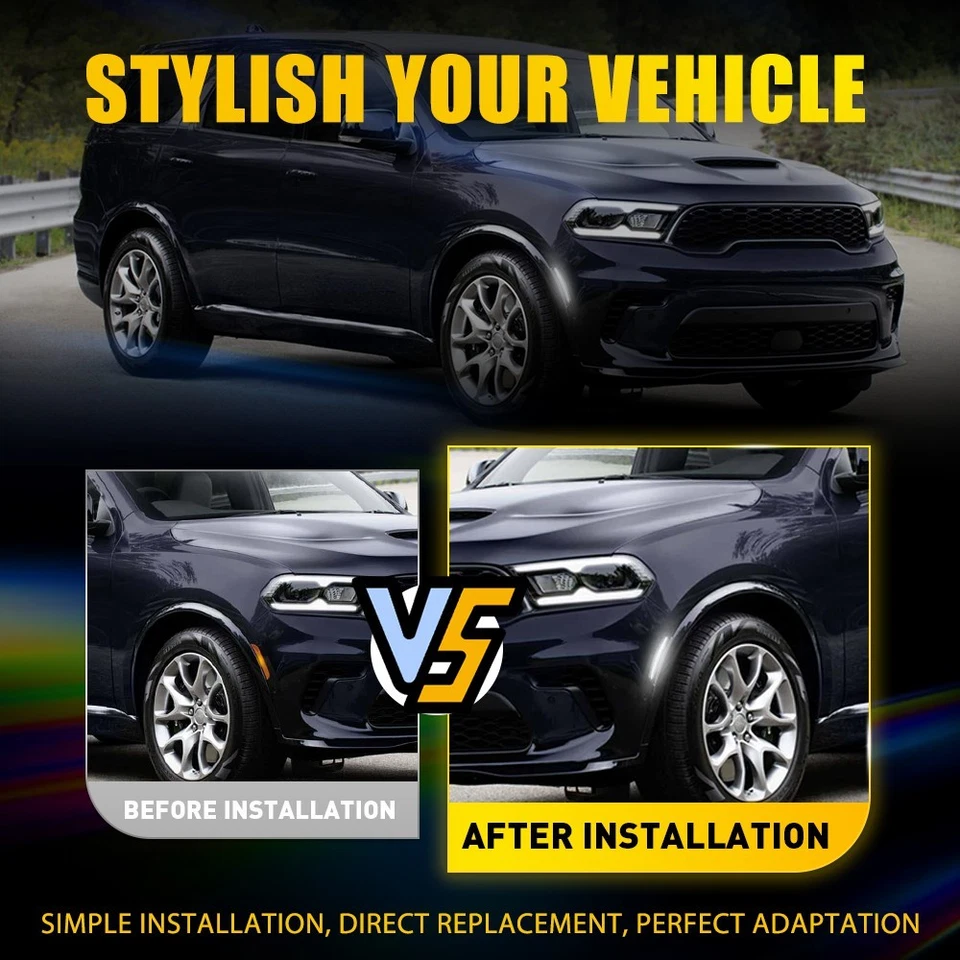 Smoke Len White LED Front Bumper Side Marker Light For 21-25 Dodge Durango 1~10X - Image 4 of 4