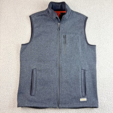 Orvis Men  s Vest Medium Charcoal Gray Pockets Full Zip Logo 3BA1