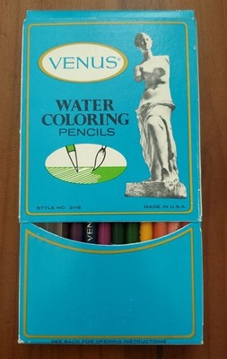 NEW Vintge 1960s VENUS Esterbrook 2116 WATER COLORING Colored PENCILS Box SEALED