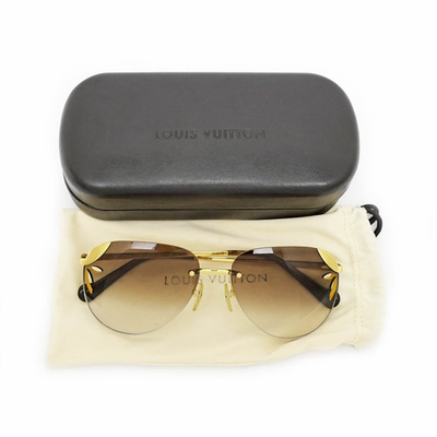 Louis Vuitton Z0761U Sunglasses Lila Brown Gold Rimless w/Case | eBay