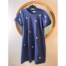 Free Assembly T-Shirt Dress Women Small Blue Excellent Daisy Puff Sleeve Casual