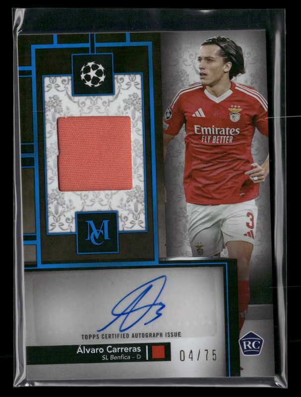 #MAR-AC Alvaro Carreras RC 2024-25 Topps Museum Auto & Match Worn Patch # /75