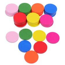 100 Pcs Colorful Round Wood Pieces Disc Teaching Tools for Child Education