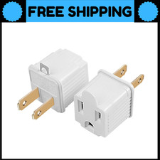 Grounded Adapter 3 Prong to 2Prong Outlet Converter  3 Pin to 2 Pin Plug