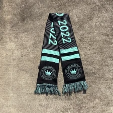 Charlotte FC Scarf Mens One Size Black Mint MLS Soccer Knit Fringe Minted 2022