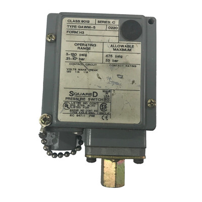 SQUARE D Typ GAWM-5 Klasse 9012 Form H3 Serie C Druckschalter 3-150 PSIG
