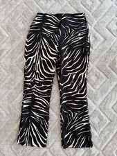 Zara black and white zebra print trousers size L