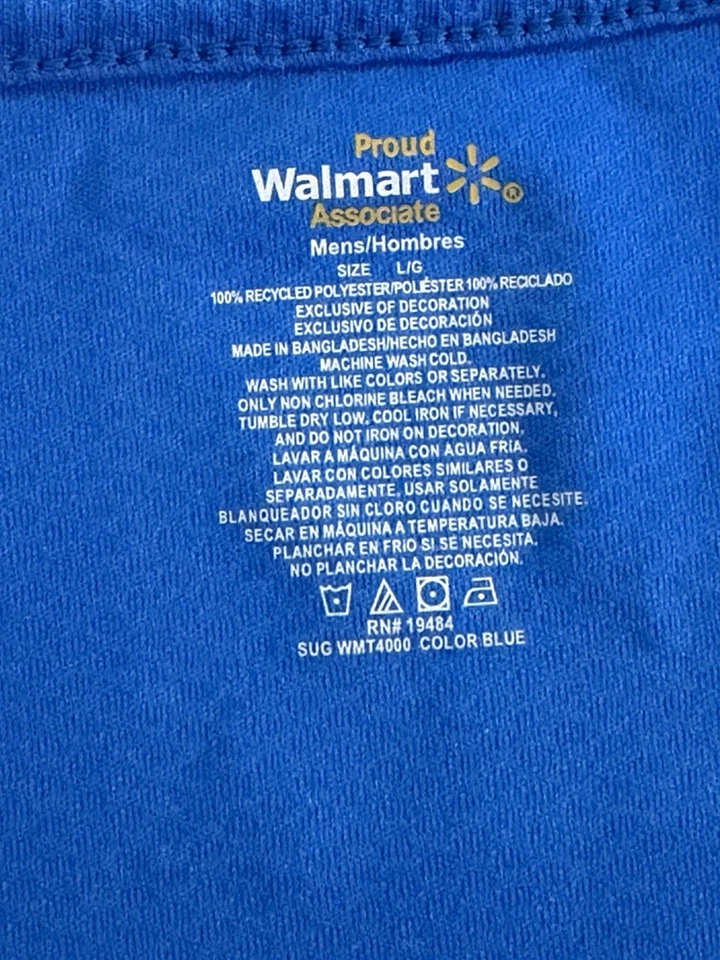 Walmart Employee Vest Blue Zip-Up With Embroidered Spark Logo & Pockets Size L - Image 4 of 4