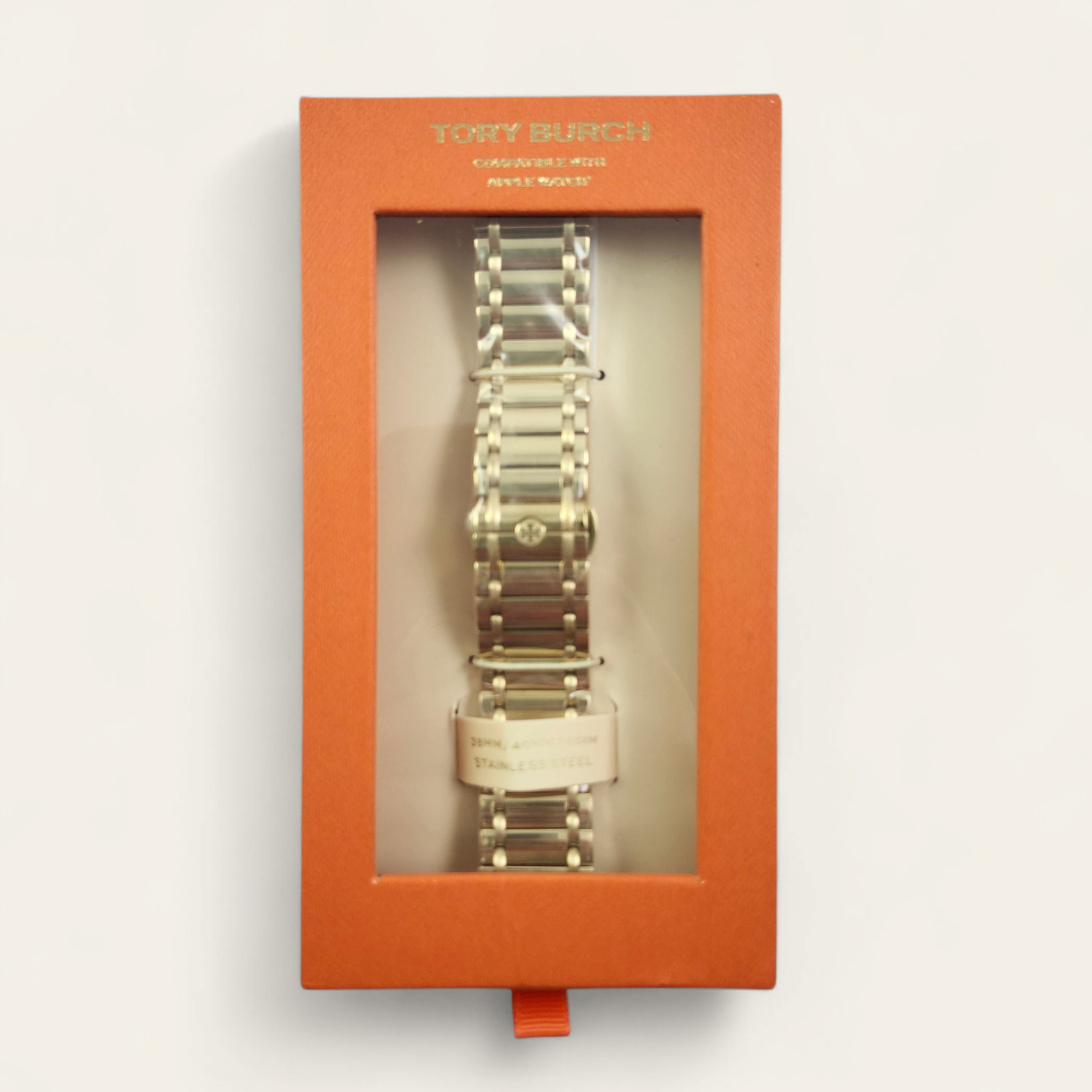 NEW Tory Burch Reva Two Tone Silver Gold Apple Watch Band TBS0068L 38mm-45 mm