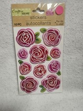 Scrapbooking 3D Stickers Red/Pink Roses NEW 10 PCS Crafters Square