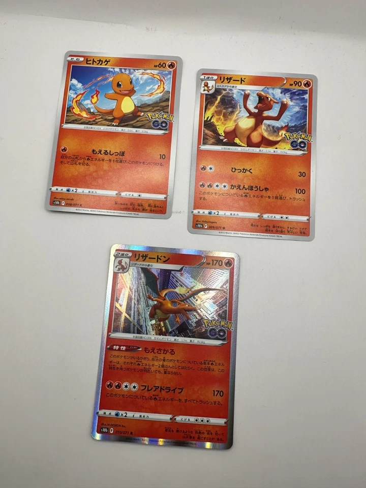 Pokemon Karte TCG Glurak 008+009+010/071 Pokemon GO Holo Rare Japanisch NM - Bild 2 von 4