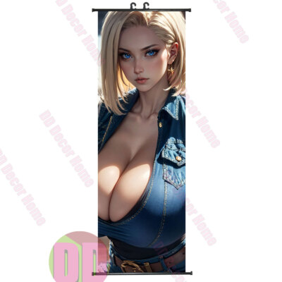 Role Android 18 HD Painting Anime Room Decor Wall Scroll Poster 30X90cm