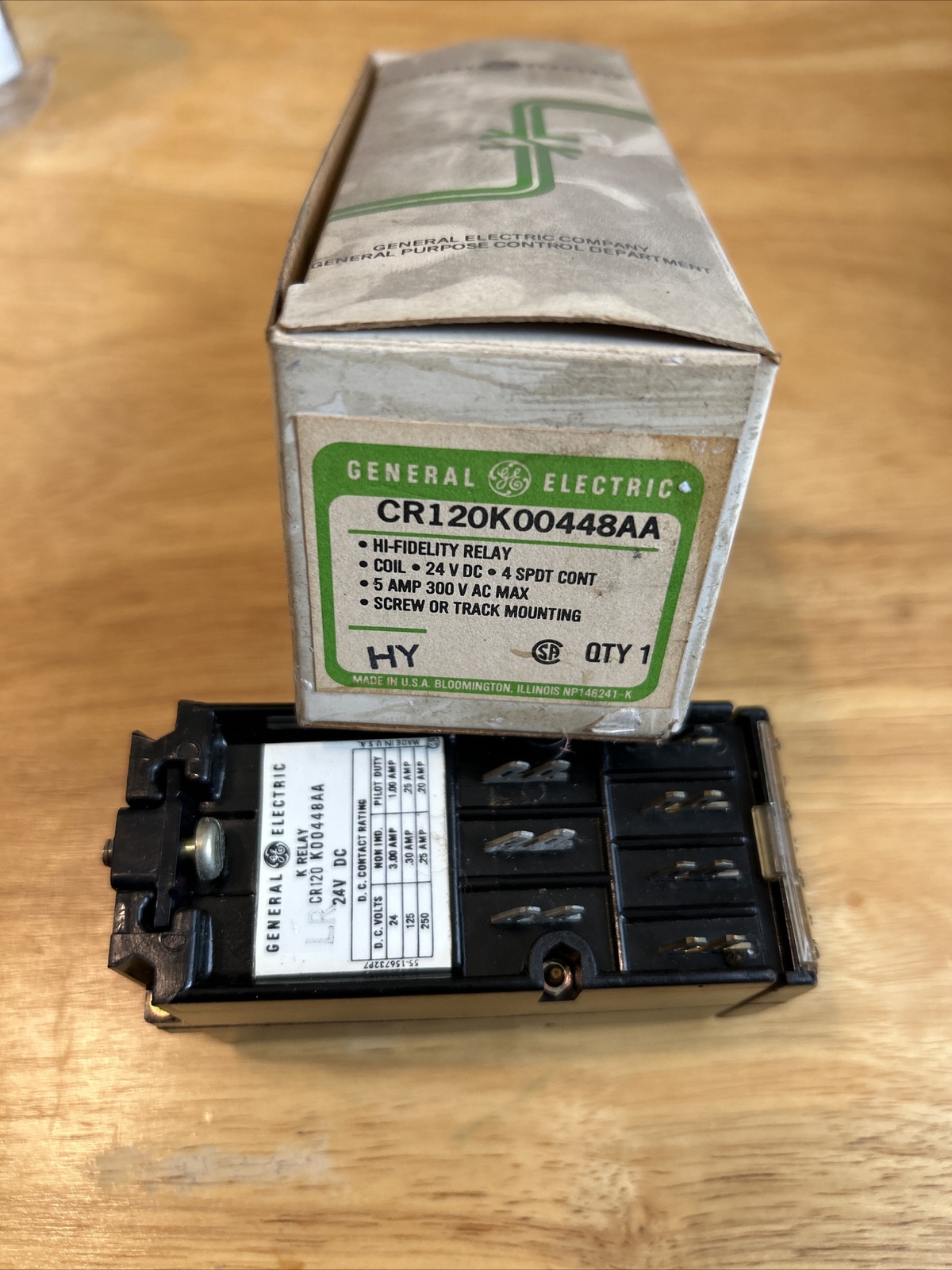 NOS GE CR120K00448AA 24 VDC Type K Hi Fidelity Relay