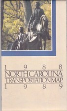 1988-1989 Official State Issue Road Map of North Carolina