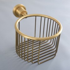 Bathroom Accessories Wall Mounted Antique Brass Toilet Paper Holder Basket