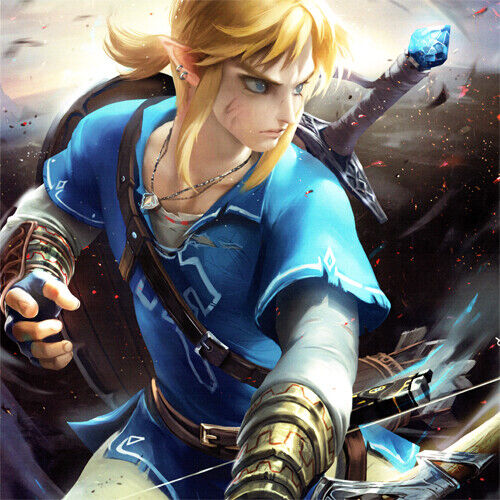 LEGEND OF ZELDA Link ART PRINT Nintendo BREATH OF THE WILD Game