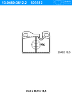 ATE BremsbeläGe Hinten (13.0460-3612.2) FüR Porsche 944 928 924 |