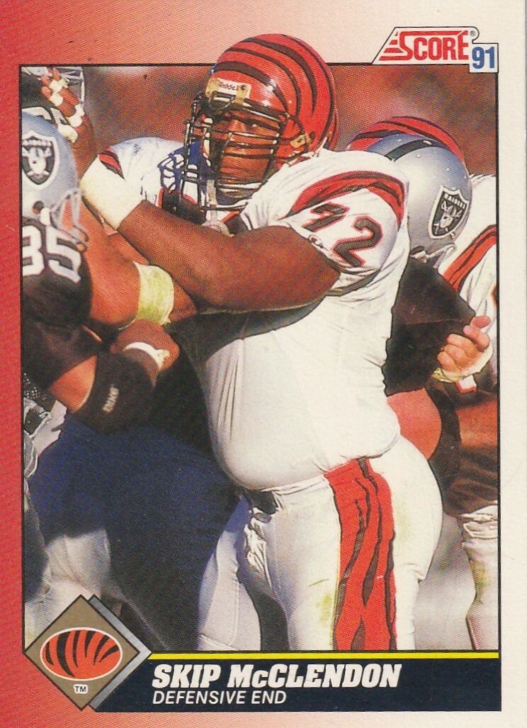 FREE SHIPPING-MINT-1991 Score Skip McClendon #168 BENGALS PLUS BONUS CARDS