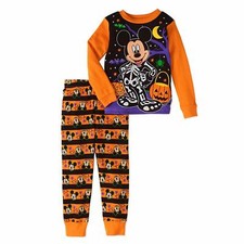 Disney Mickey 2PC Halloween Long Sleeve Tight Fit Cotton Pajama Set Boy 3T