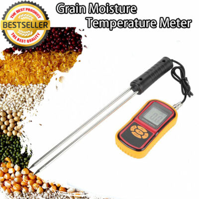 Digital Grain Moisture Meter W/Measuring Probe LCD Display Tester for Corn Wheat