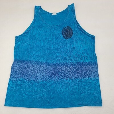 Vintage Bugle Boy Shirt Mens Large Blue Single Stitch Tank Top Shirt BB Logo 