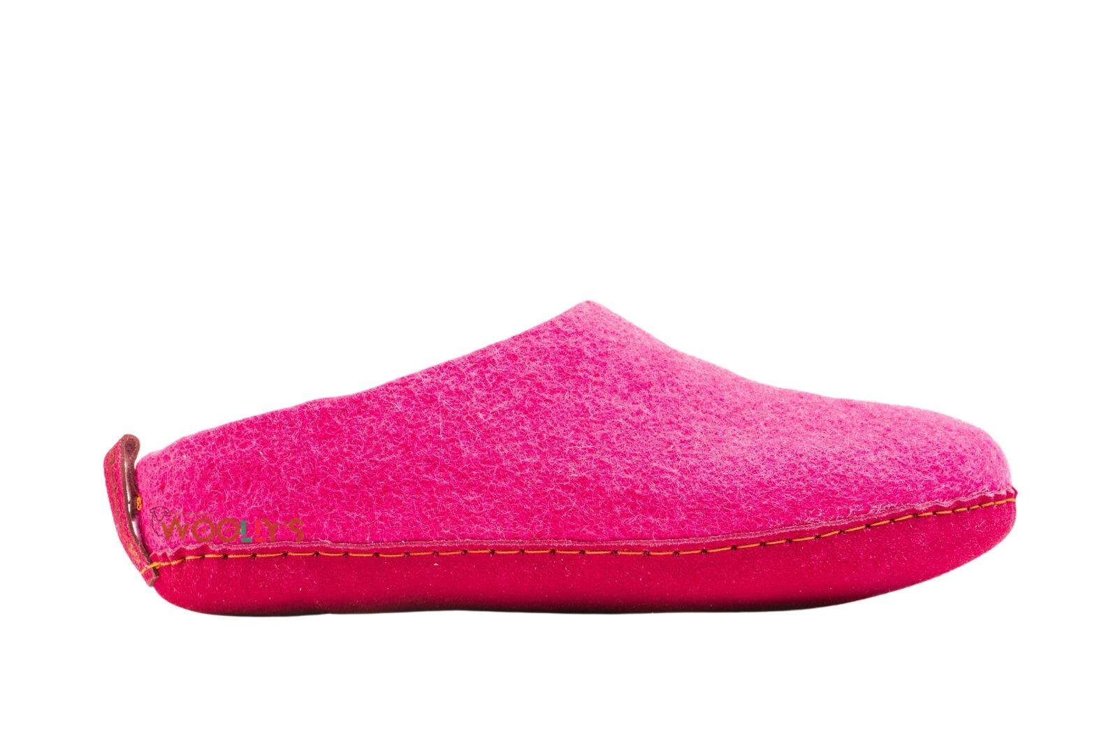 SAOLA Pantofole con tacco aperto da interno fucsia e suola in pelle comode calzature fatte a mano