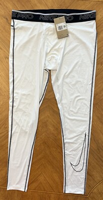 Nike Pro Dri-FIT Full Length Training Tights White Black DD1913-100 Mens XXL
