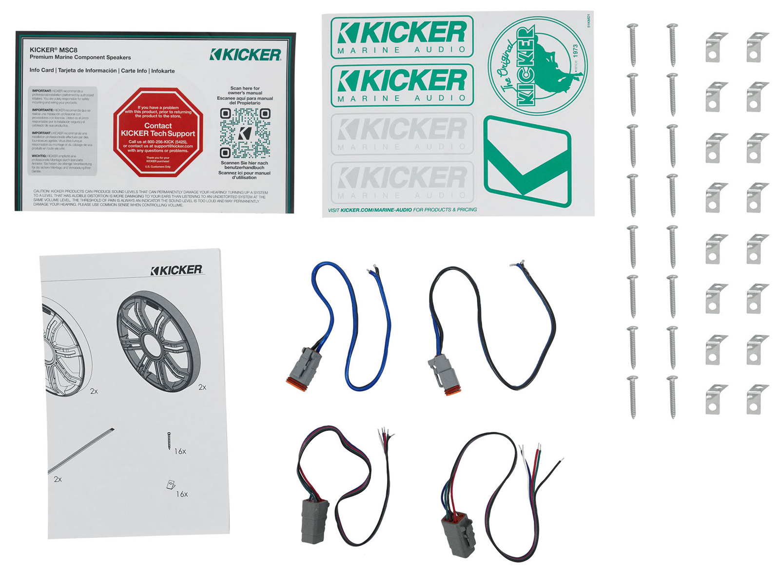 4 KICKER 51MSC8 MSC84 8 400-Ваттных акустических систем премиум-класса для морских судов 4-Омные