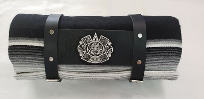 CUSTOM CHICANO BIKER AZTEC  SERAPE  BLANKET BLACK GRAY WHITE  TOTE 