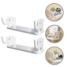 2 Pcs Nail Free Rack Office No Drill Bathroom Shelf Wall Floating
