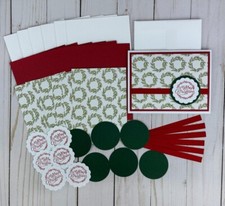 Handmade Merry Christmas Card Kit to Make 6 Cards, Easy DIY Holiday Craft Kit