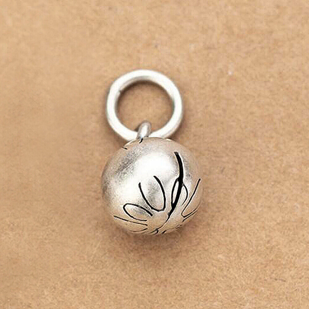Bell♡ 925 Sterling Silver Round Ball Bell DIY Dangle Charm Pendant A2002