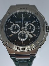 CESARE PACIOTTI  OROLOGIO CRONO ACCIAIO / VERDE PELLE TSCR106 NUOVO 50%SCONTAT