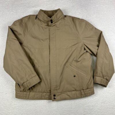 Vintage London Fog Jacket Mens 44 Regular Weatherproof Tan Zip
