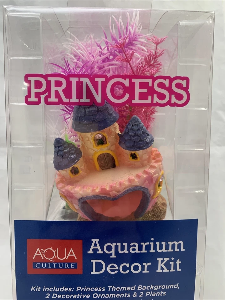 Kit Acuario Cultura Acuario Princesa Peces Decoración Fondo Rosa Plantas Adornos Foto 2 de 4