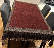 Hand Block Print Tablecloth Floral Rectangular 76" 52".