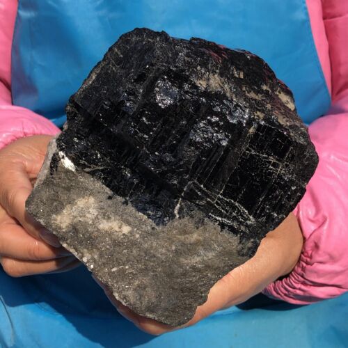 2530g Natural Black Tourmaline Crystal Stone Gem Original Mineral Specimen 460 - Picture 2 of 16