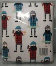 Pillowfort Lumberjack Design Flannel Toddler Crib Size Sheet Set NOS