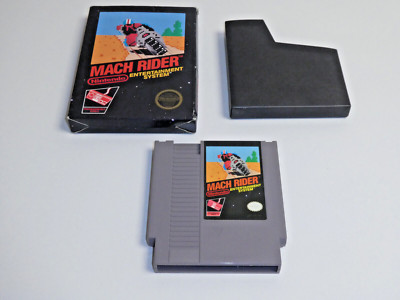 Mach Rider (NES) in OVP mit schwarzer Hülle, US NTSC-Version