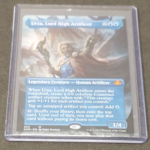 BORDERLESS - Urza, Lord High Artificer Dominaria Remastered Blue Mythic - Picture 1 of 11