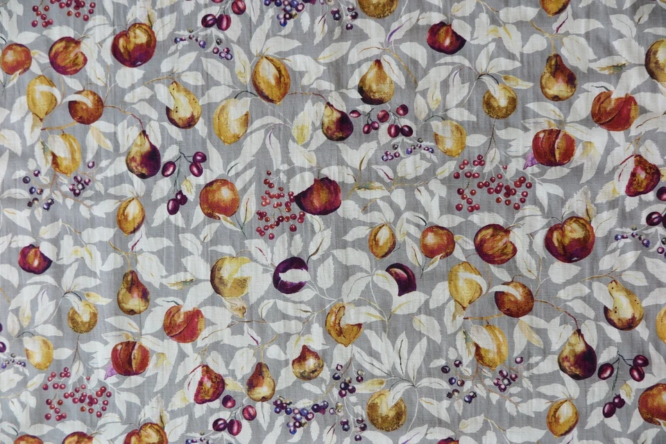 DISEÑO DE TELA LIBERTY ARTS "Fruit Billet" 6 METROS GRIS BAYA MEZCLA DE LINO Foto 4 de 4