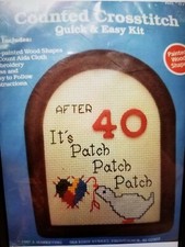 Hobby Kraft "After 40 It's Patch..." Cross Stitch Kit w/Frame Size 4 1/2" x 6"