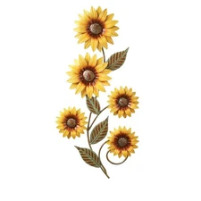Rustic Hand Painted Sunflower Wall Art 11 8 Inches for Home Aesthetics