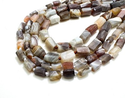 Natural Brown Botswana Agate Rough Cut Nugget Cube Gemstone Beads - PGS150